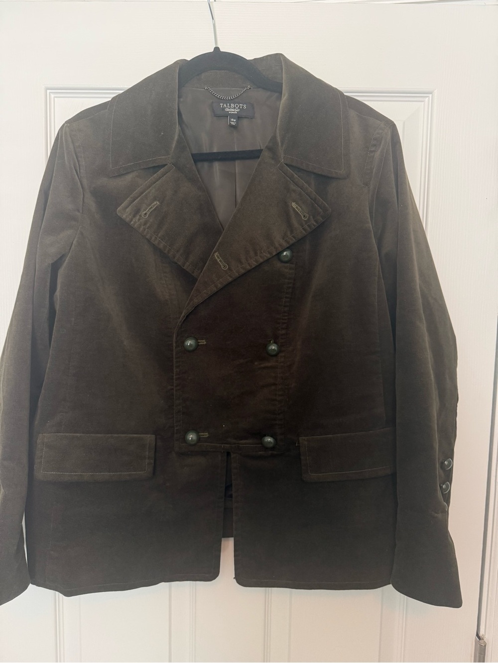 Talbots Women's Double-Breasted Dark Brown Peacoat